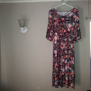 Floral Modest Bell Sleeve Dress